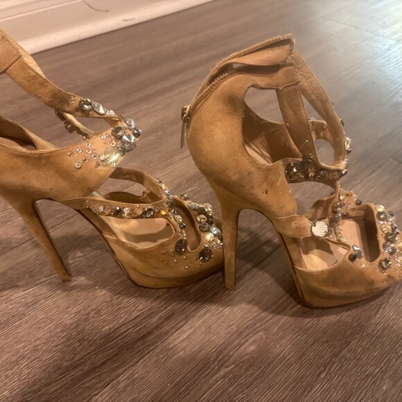 Beige Jimmy Choo Platform Heels - Picture 6 of 6